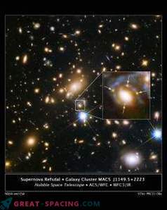 Hubble pokazał cztery odbicia starożytnej supernowej