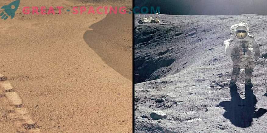 Krater marsjański przypomina miejsce księżycowe Apollo.