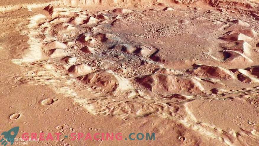 Nowy krater na Marsie lub super wulkan?