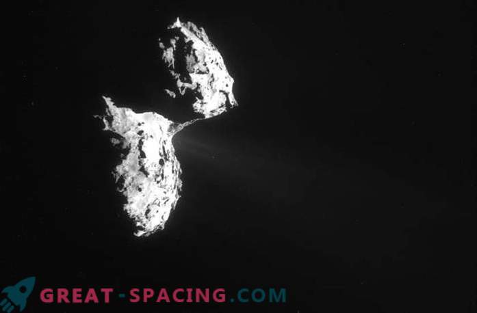 Rozeta przechwytuje strumienie gazu uciekające z komety