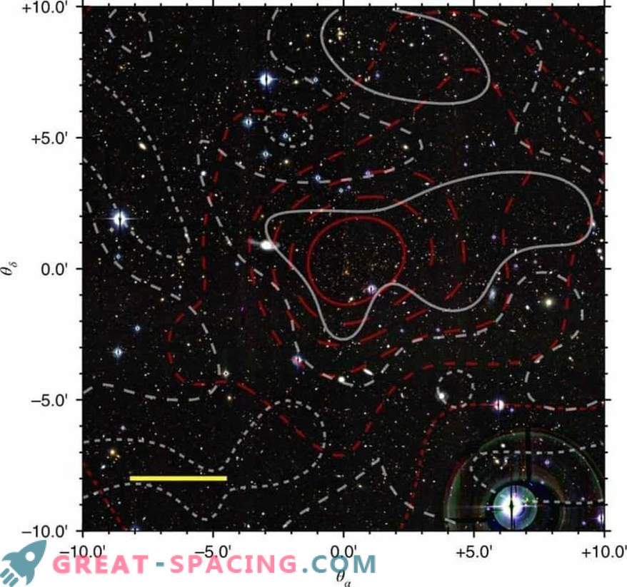 Soczewkowanie grawitacyjne wokół niezwykle gęstej galaktycznej gromady