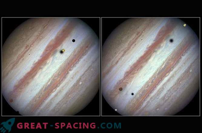 Hubble wykonał niesamowity obraz przejścia trzech satelitów Jowisza