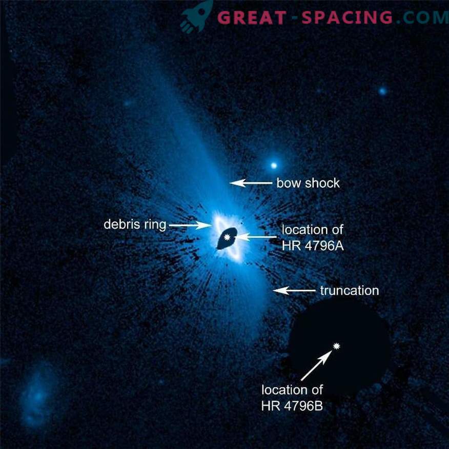 System skali pylistego materiału wokół gwiazdy HR 4796A