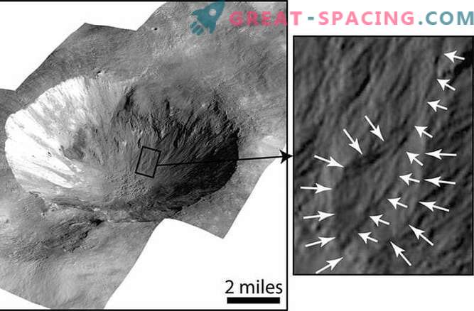 Woda może płynąć wzdłuż ścian kraterów Vesta