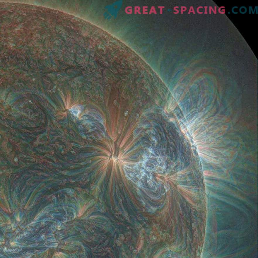 Spēcīgas saules izsitumi, ko izraisa milzīgas magnētiskās līnijas